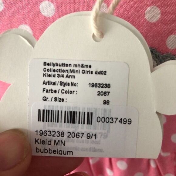 NWT Girl's Belly Button Dress US Size 2 / 3 (98) Pink White Polka Dot Monkey - Picture 4 of 7